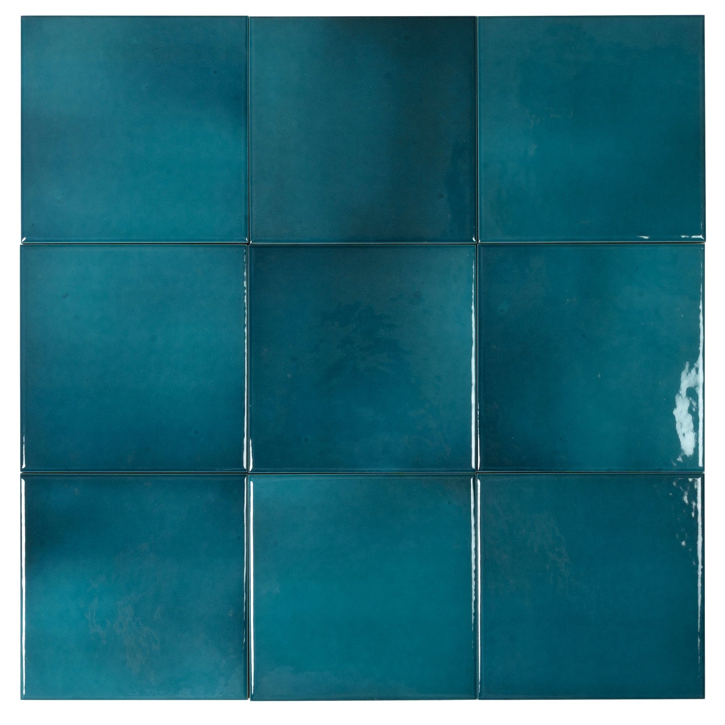 Tropical Teal 6x6 Glossy Porcelain Zellige Square Tile