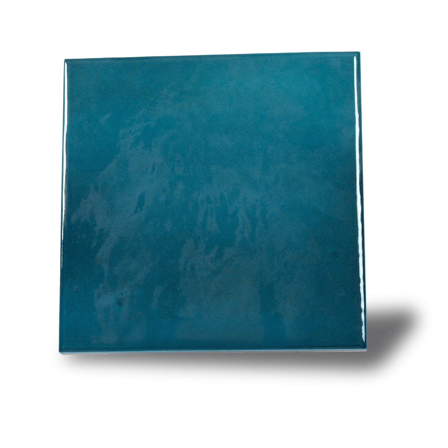 Tropical Teal 6x6 Glossy Porcelain Zellige Square Tile - Sample