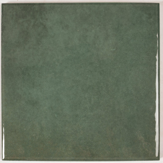 Moss Green 6x6 Glossy Porcelain Zellige Square Tile - Sample