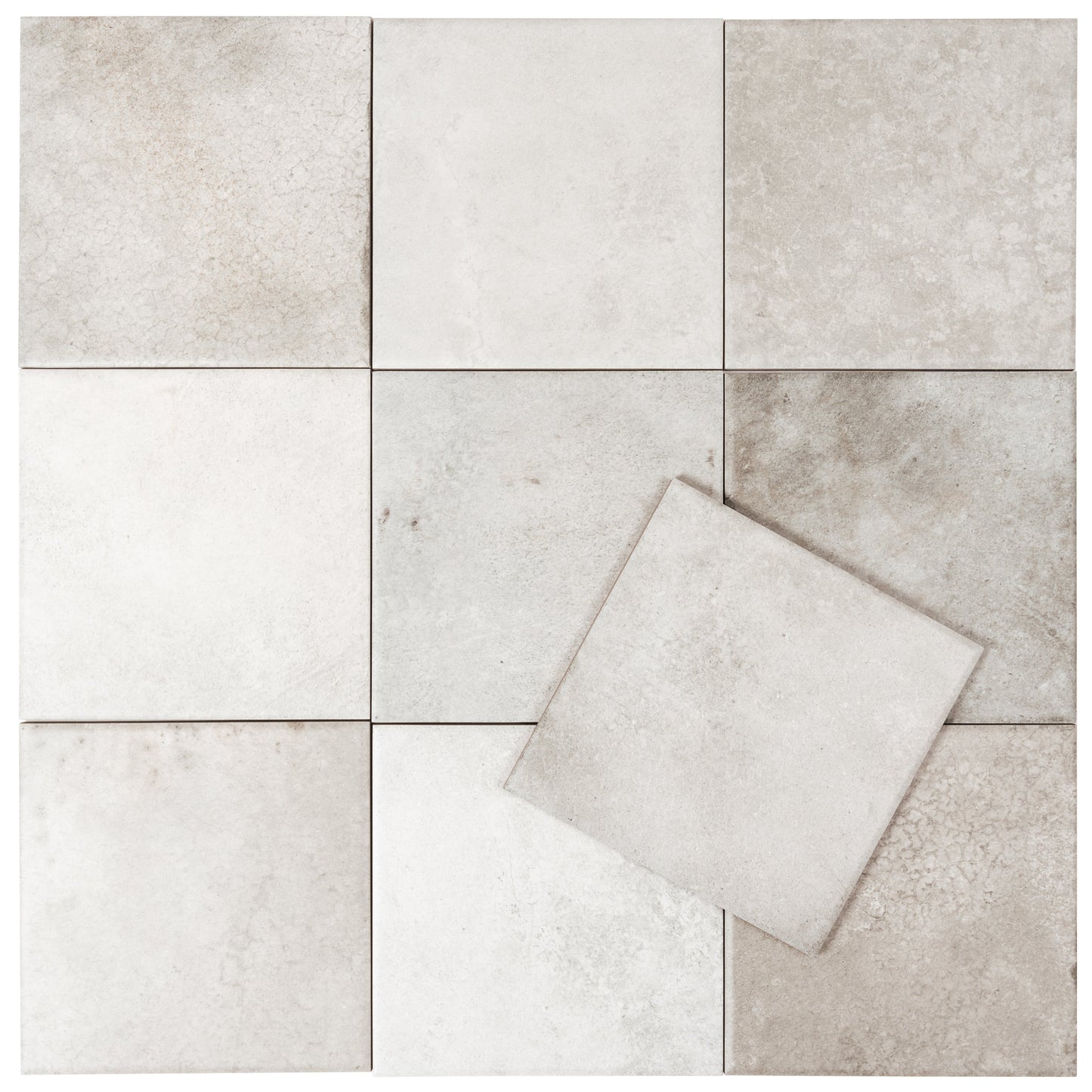 Cool Gray 6x6 Matte Porcelain Zellige Square Tile - Sample