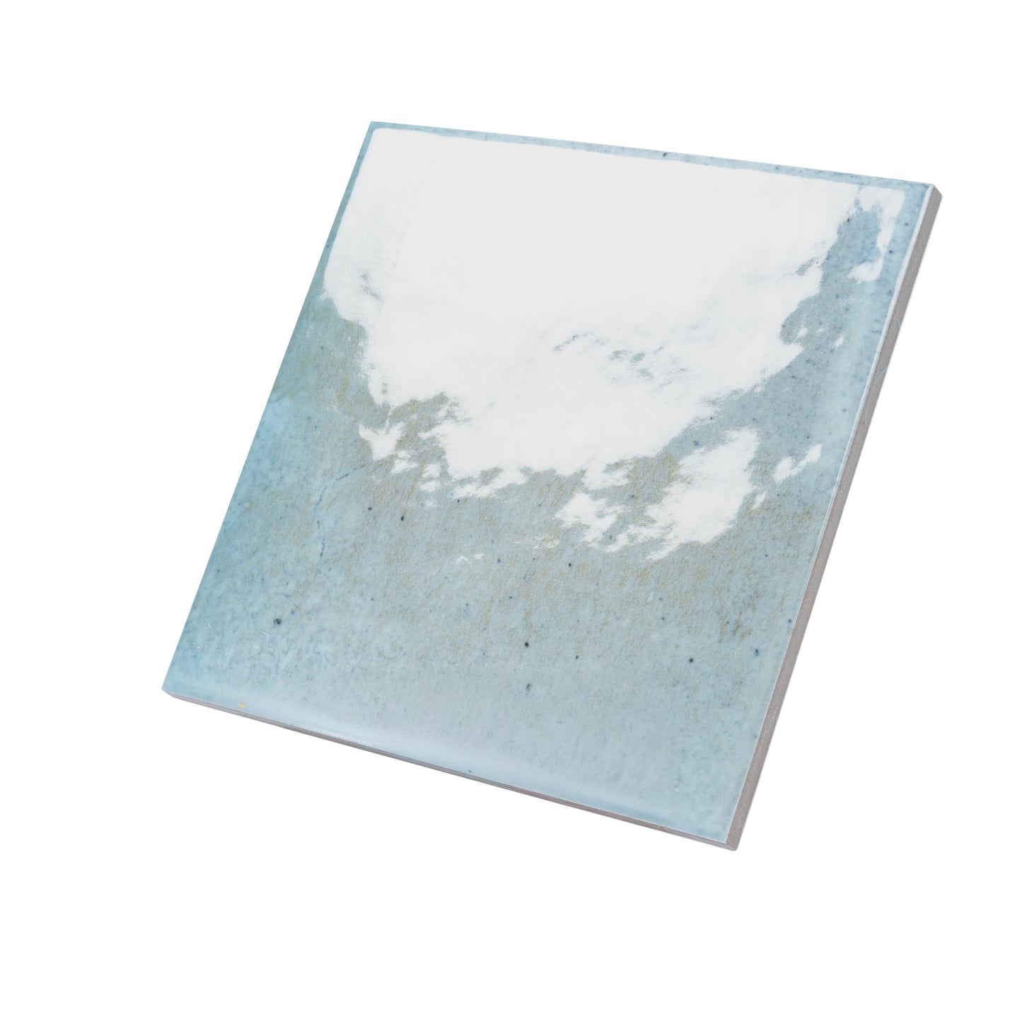 Sky Blue 6x6 Glossy Porcelain Zellige Square Tile - Sample