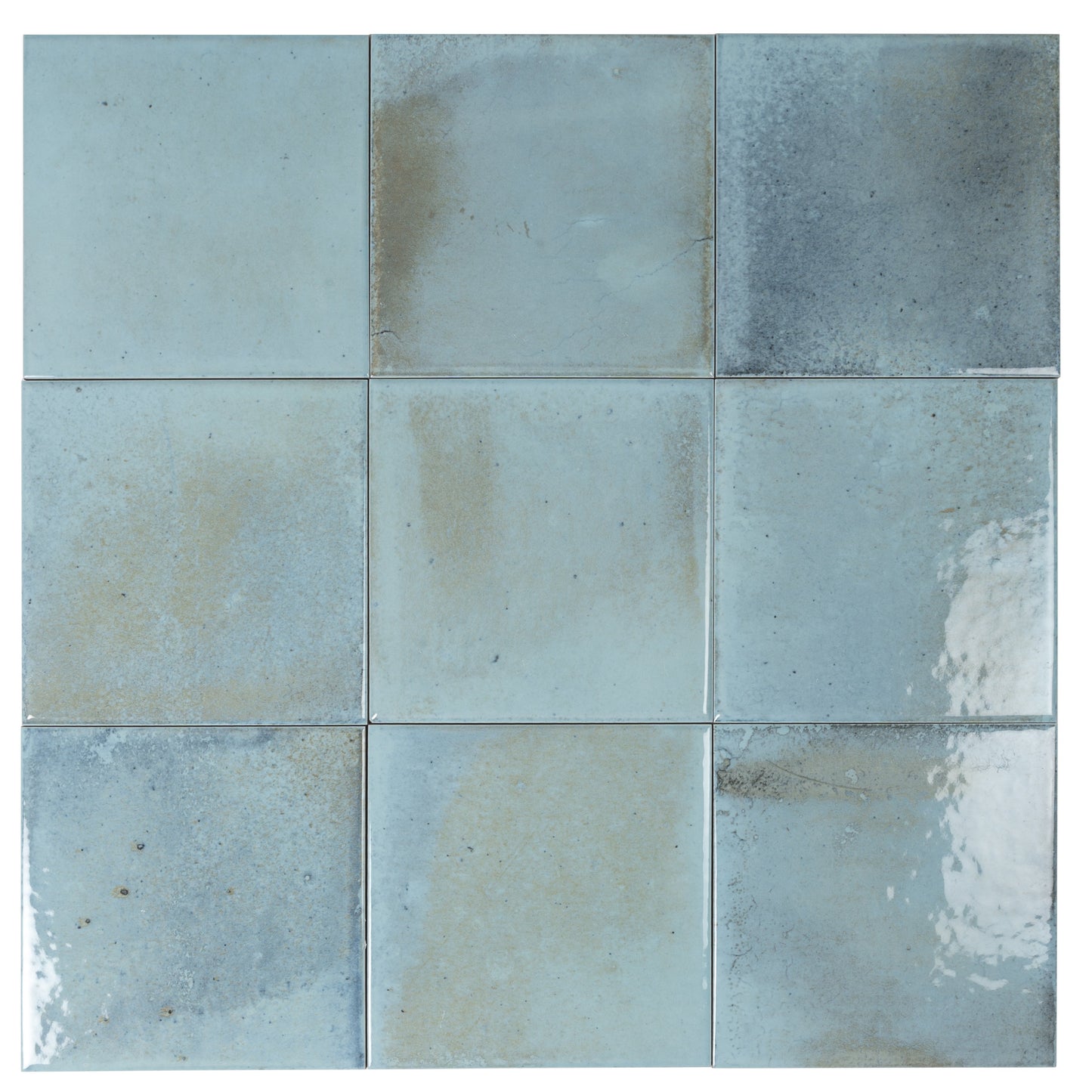 Sky Blue 6x6 Glossy Porcelain Zellige Square Tile