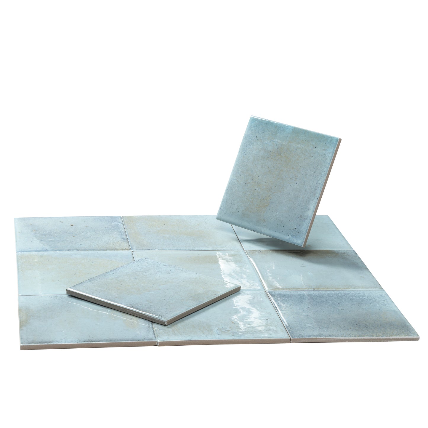 Sky Blue 6x6 Glossy Porcelain Zellige Square Tile