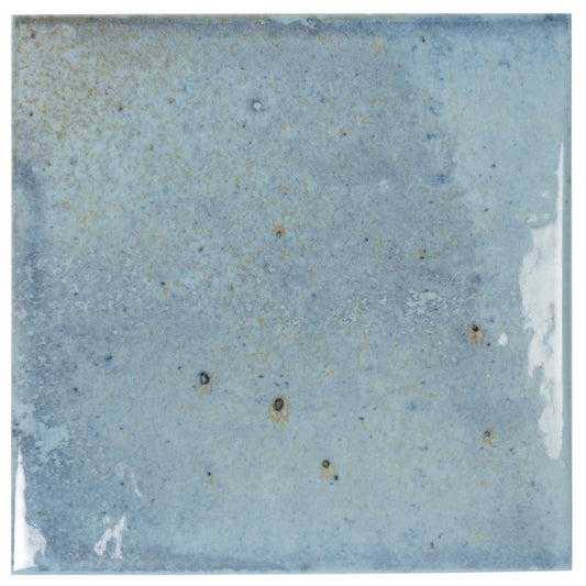 Sky Blue 6x6 Glossy Porcelain Zellige Square Tile