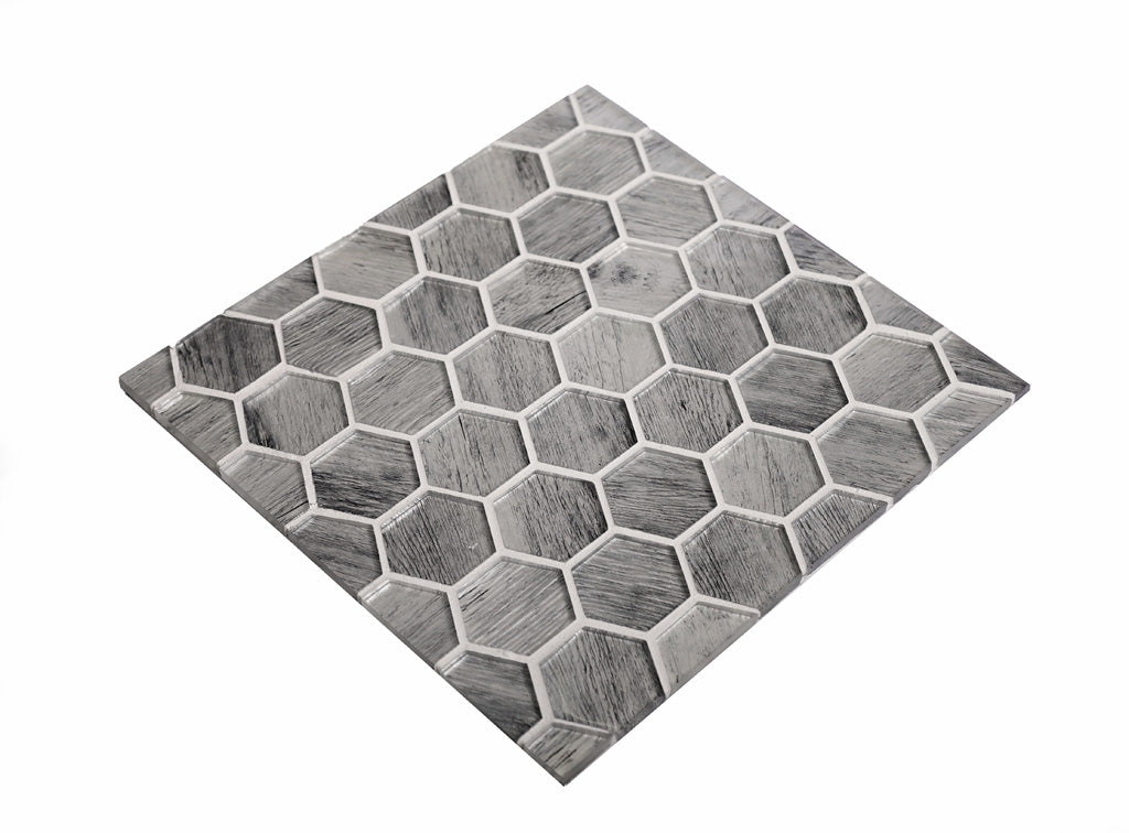 Light Gray 12 x 12 Glossy Glass Mosaic Tile