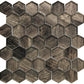 Brown 12 x 12 Glossy Glass Mosaic Tile