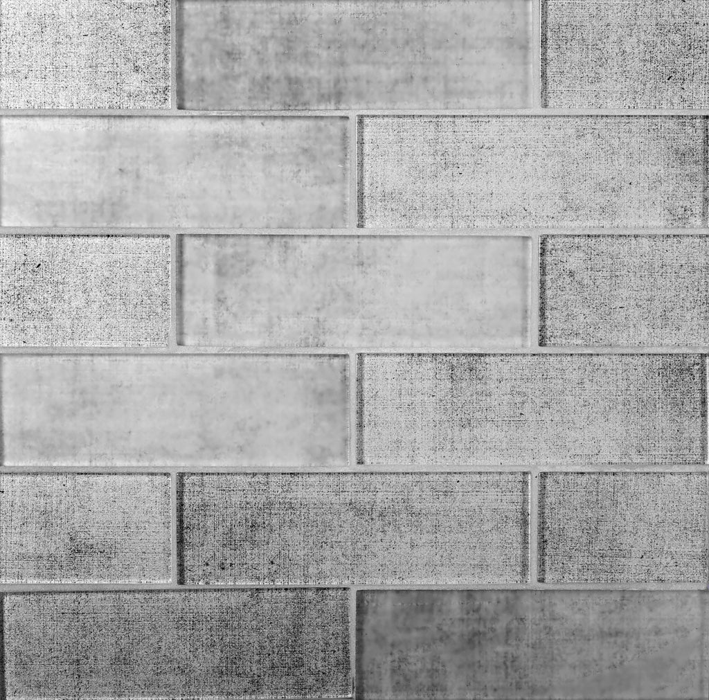 Gray 12 x 12 Glossy Glass Mosaic Tile