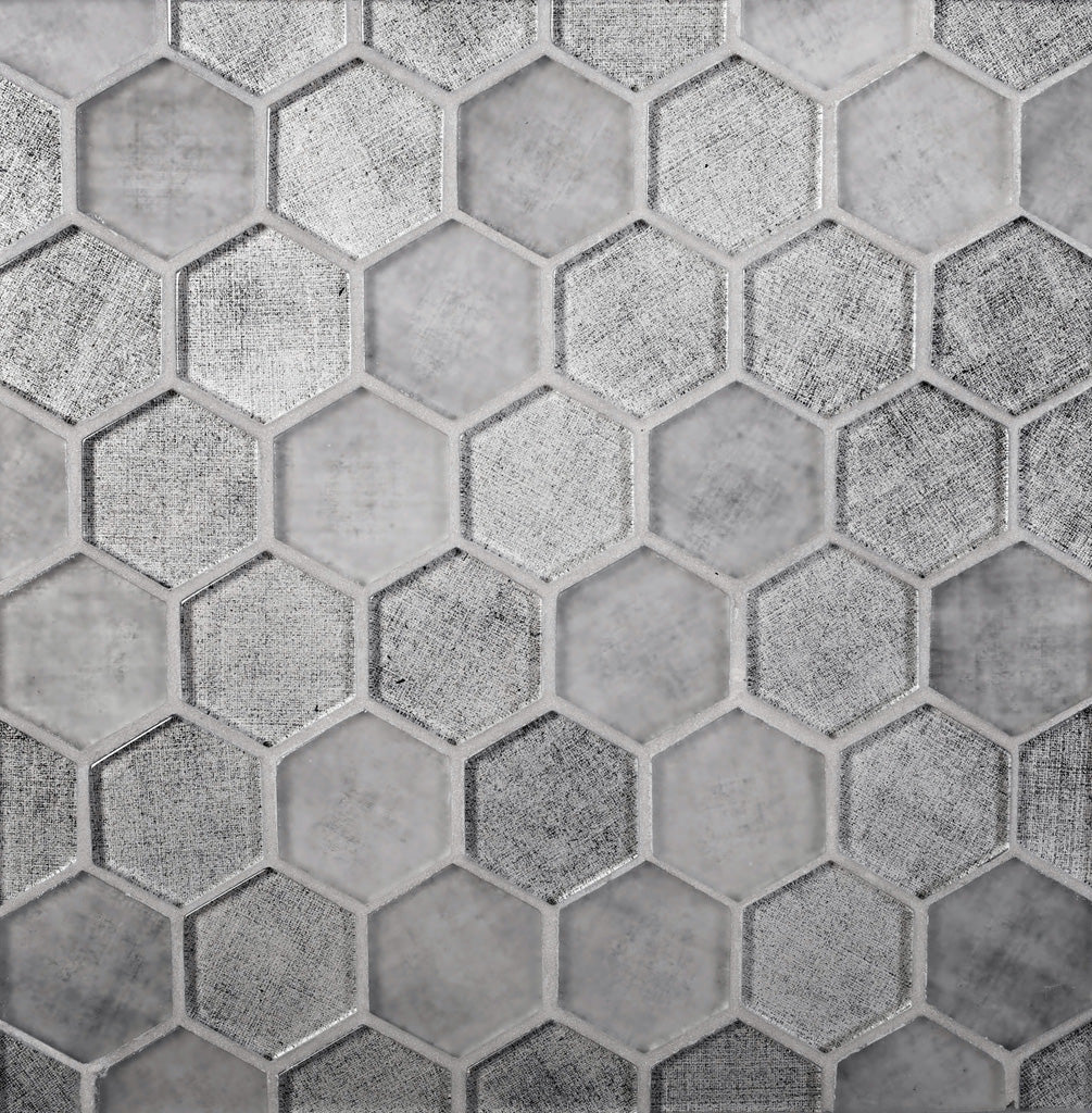 Gray 12 x 12 Glossy Glass Mosaic Tile