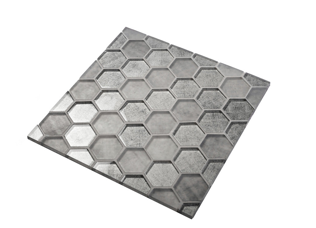 Gray 12 x 12 Glossy Glass Mosaic Tile