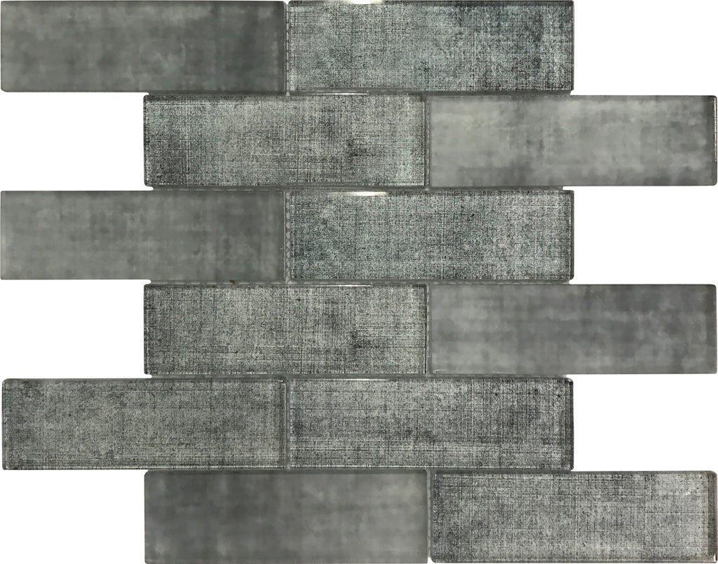 Coin Gray 12 x 12 Glossy Glass Mosaic Tile