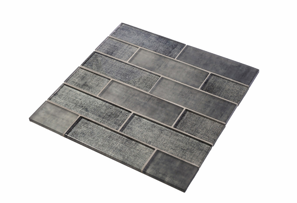 Coin Gray 12 x 12 Glossy Glass Mosaic Tile