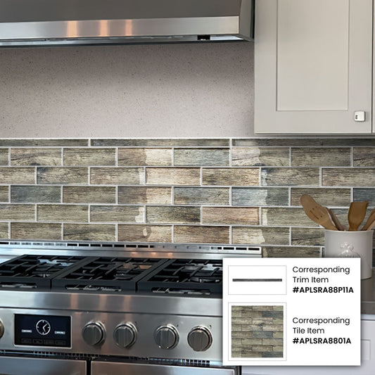 Spruce Blue 0.5 x 12 Glossy Glass Pencil Trim - Sample