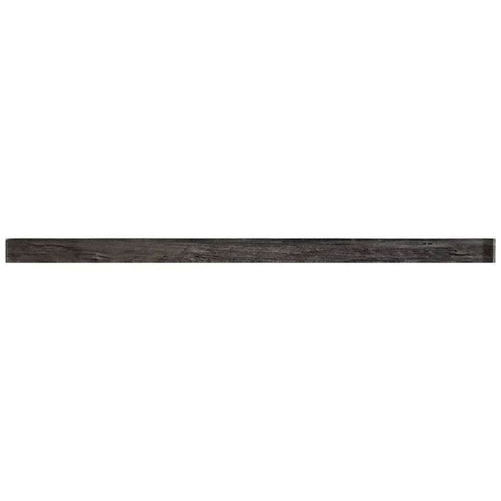 Wood Brown 0.5 x 12 Glossy Glass Pencil Trim