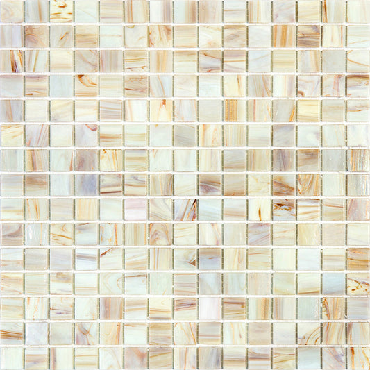 Beige 12 x 12 Glossy Glass Mosaic Tile