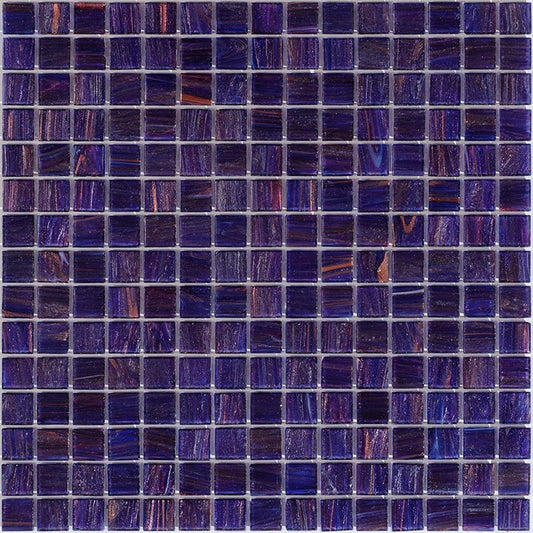 Deep Indigo Blue 12 x 12 Glossy Glass Mosaic Tile - Sample
