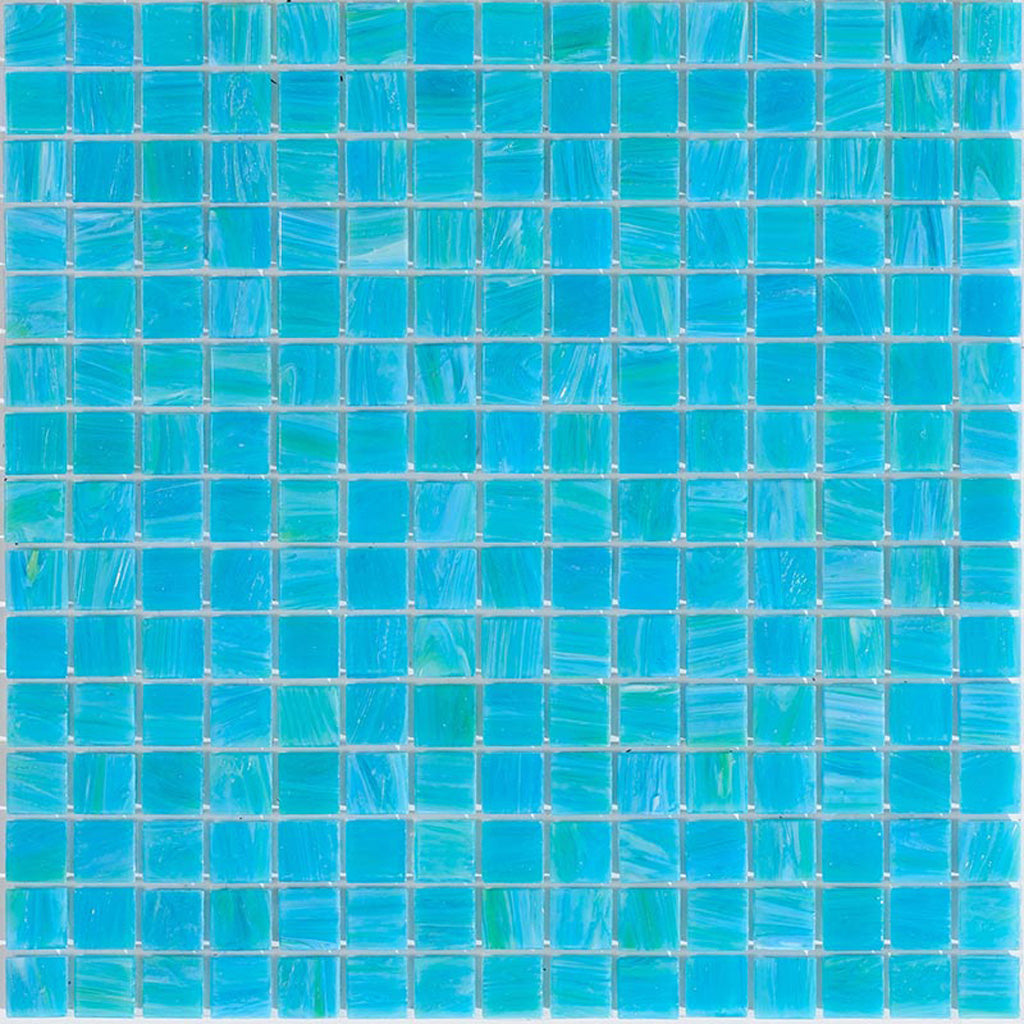 Blue-Green 12 x 12 Glossy Glass Mosaic Tile