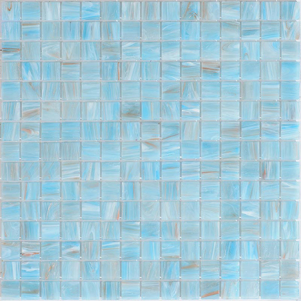 Light Blue 12 x 12 Glossy Glass Mosaic Tile