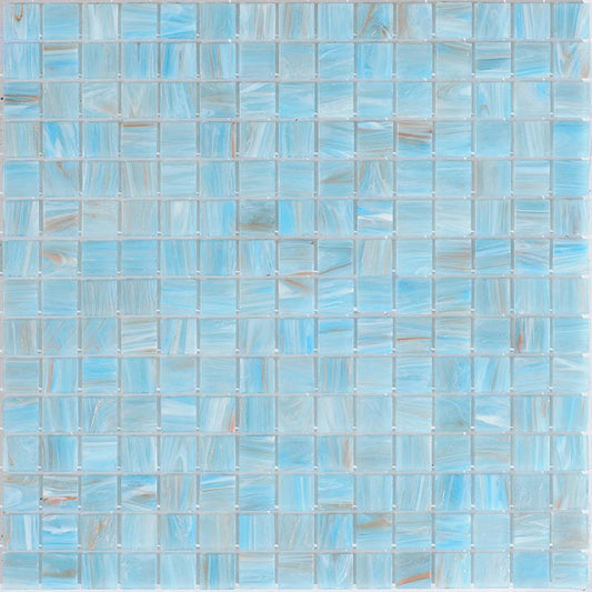 Light Blue 12 x 12 Glossy Glass Mosaic Tile - Sample
