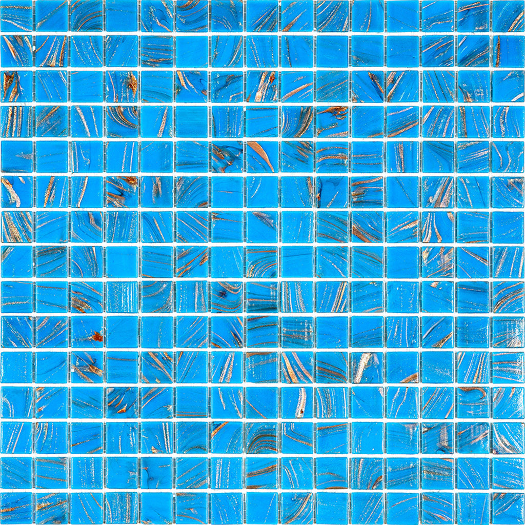 Rich Electric Blue 12 x 12 Glossy Glass Mosaic Tile