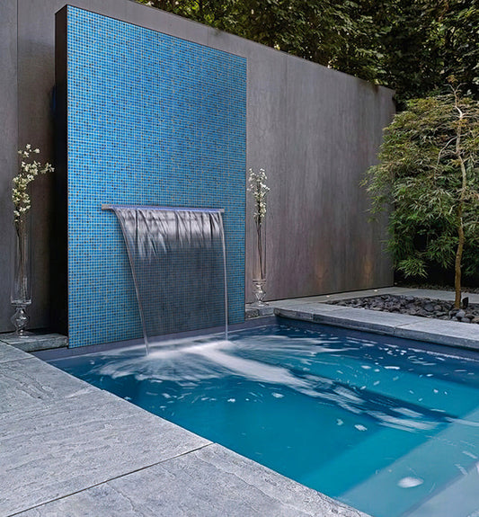 Rich Electric Blue 12 x 12 Glossy Glass Mosaic Tile - Sample