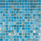 Blue and Gold 12 x 12 Glossy Glass Mosaic Tile