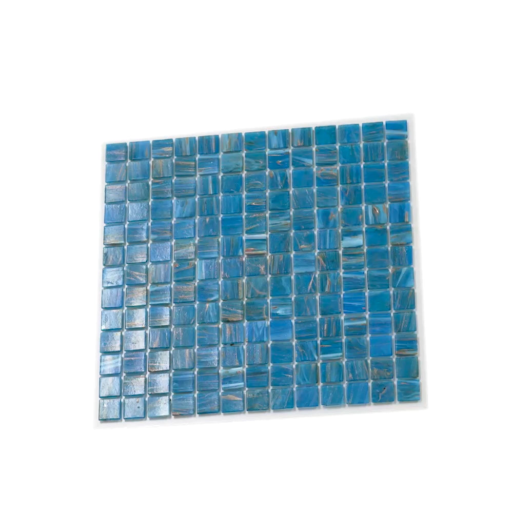 Blue 12 x 12 Glossy Glass Mosaic Tile