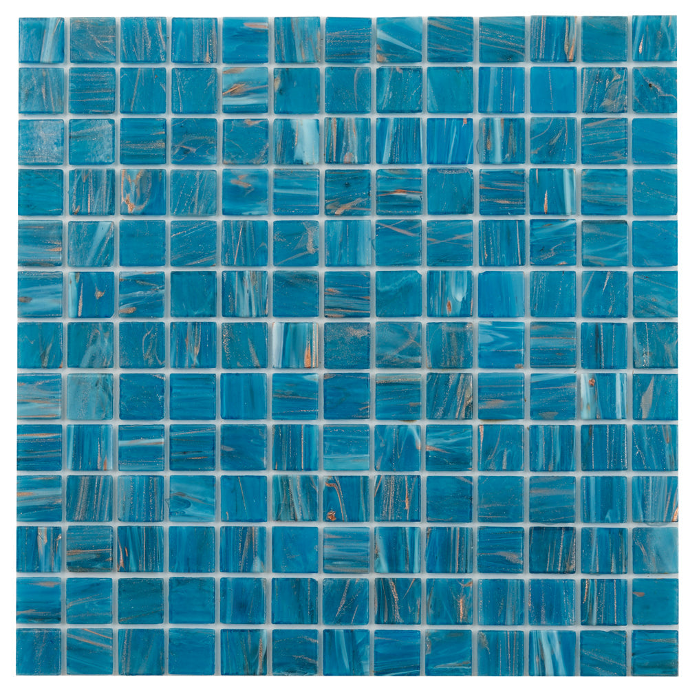 Blue 12 x 12 Glossy Glass Mosaic Tile