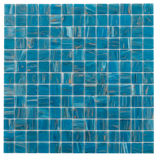 Blue 12 x 12 Glossy Glass Mosaic Tile