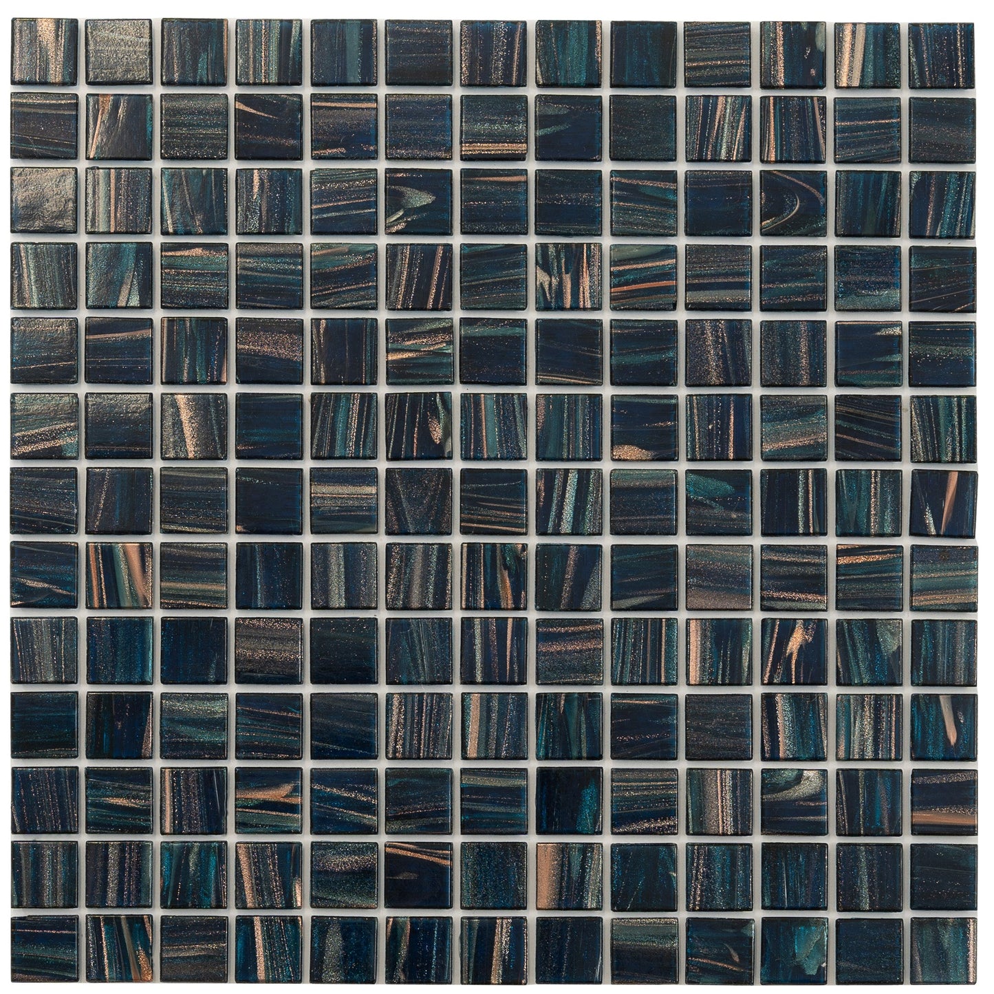 Berlin Blue 12 x 12 Glossy Glass Mosaic Tile