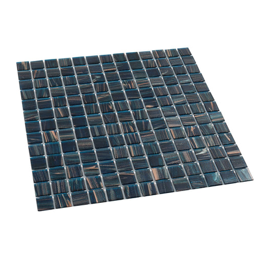 Berlin Blue 12 x 12 Glossy Glass Mosaic Tile - Sample