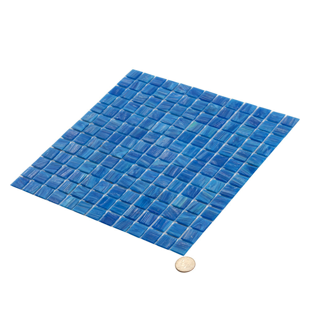 Trypan Blue 12 x 12 Glossy Glass Mosaic Tile