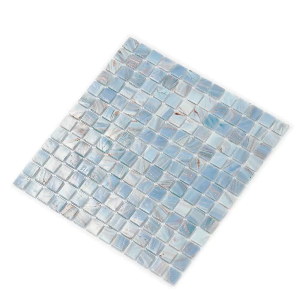 Manatee Blue 12 x 12 Glossy Glass Mosaic Tile