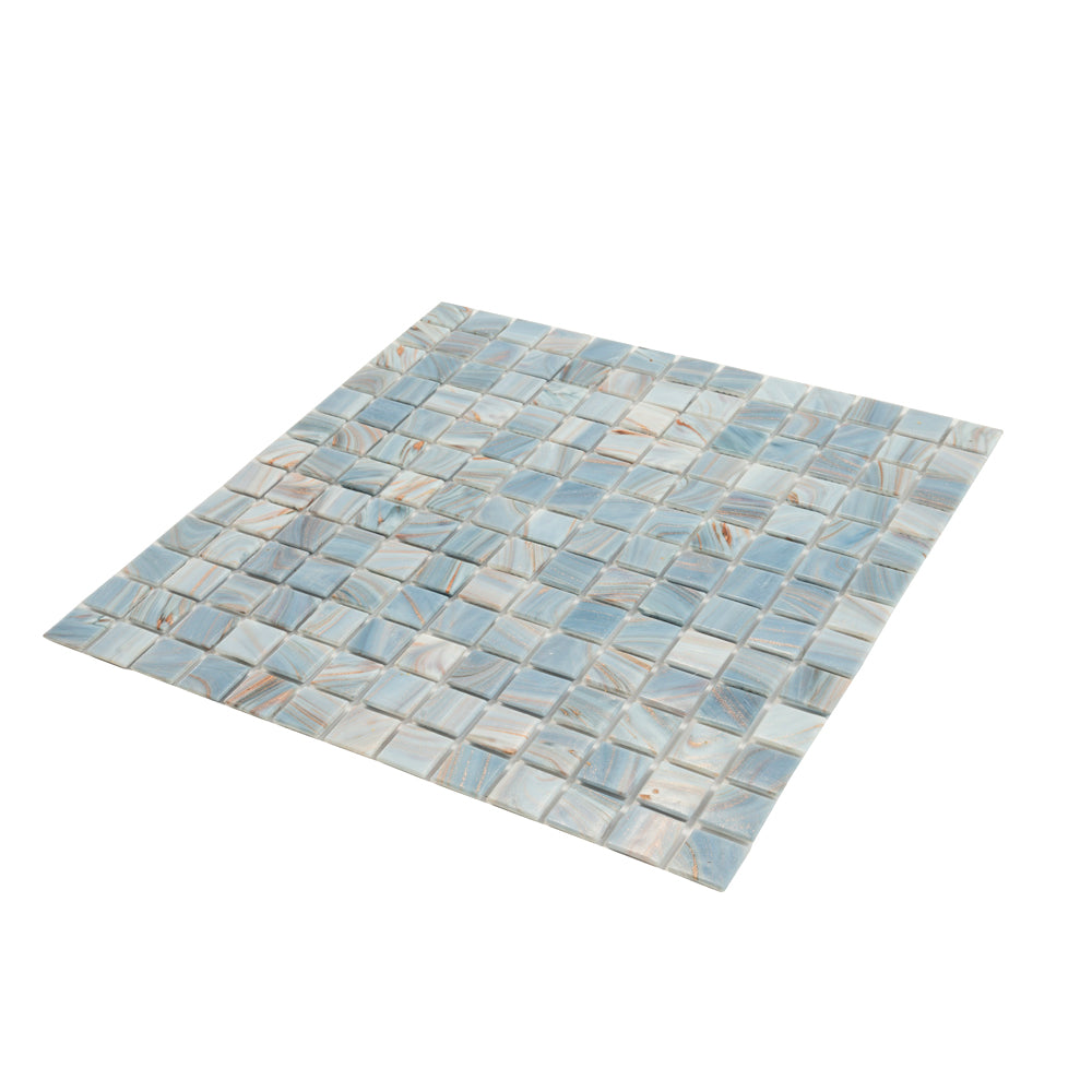 Manatee Blue 12 x 12 Glossy Glass Mosaic Tile