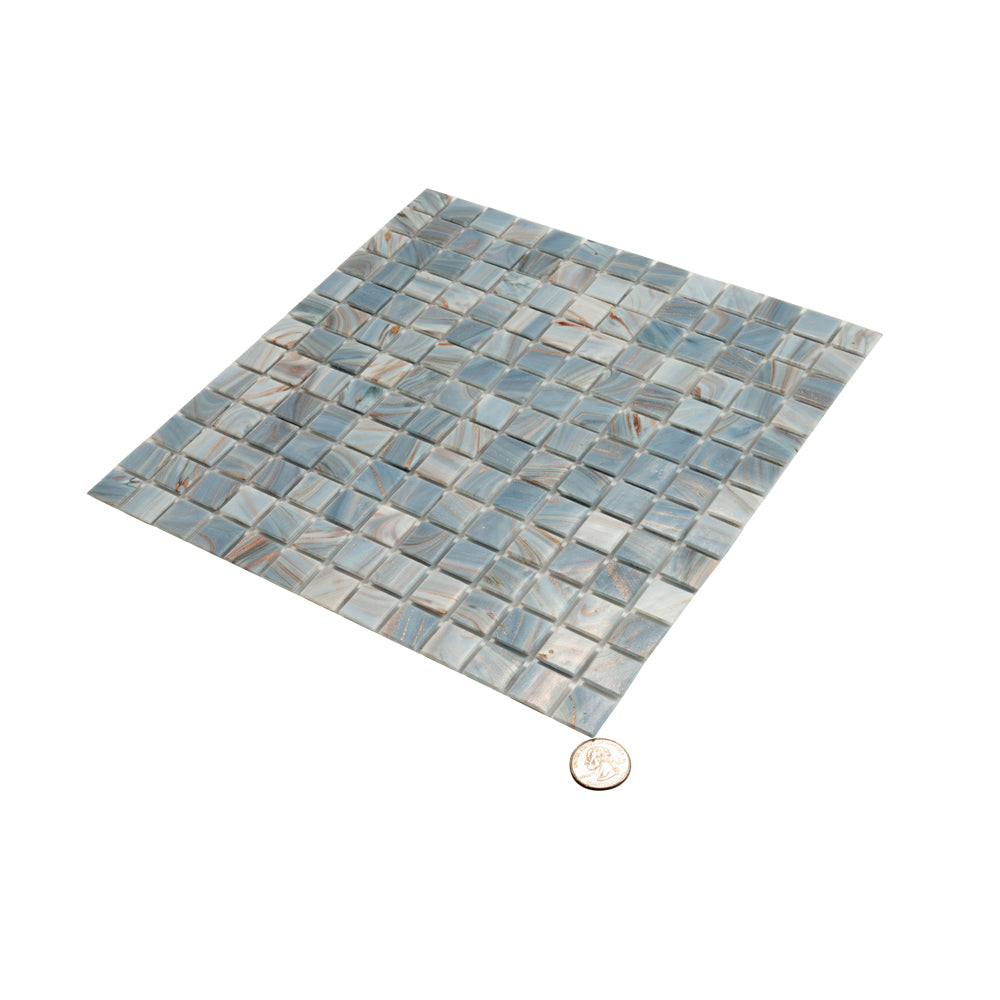 Manatee Blue 12 x 12 Glossy Glass Mosaic Tile