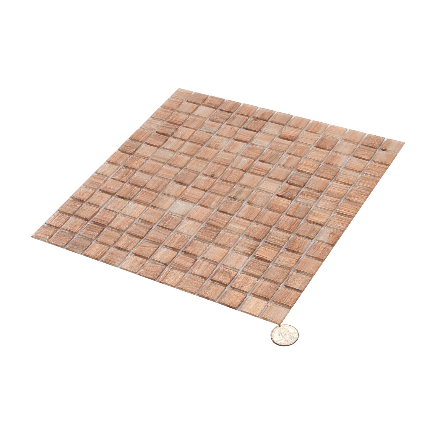 Copper Brown 12 x 12 Glossy Glass Mosaic Tile