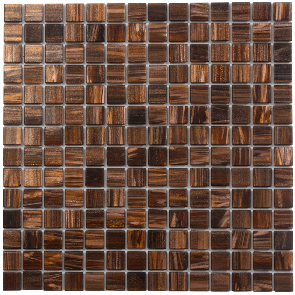 Bronze 12 x 12 Glossy Glass Mosaic Tile