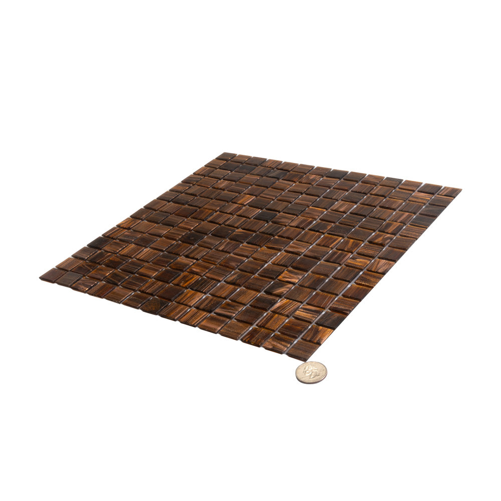 Bronze 12 x 12 Glossy Glass Mosaic Tile