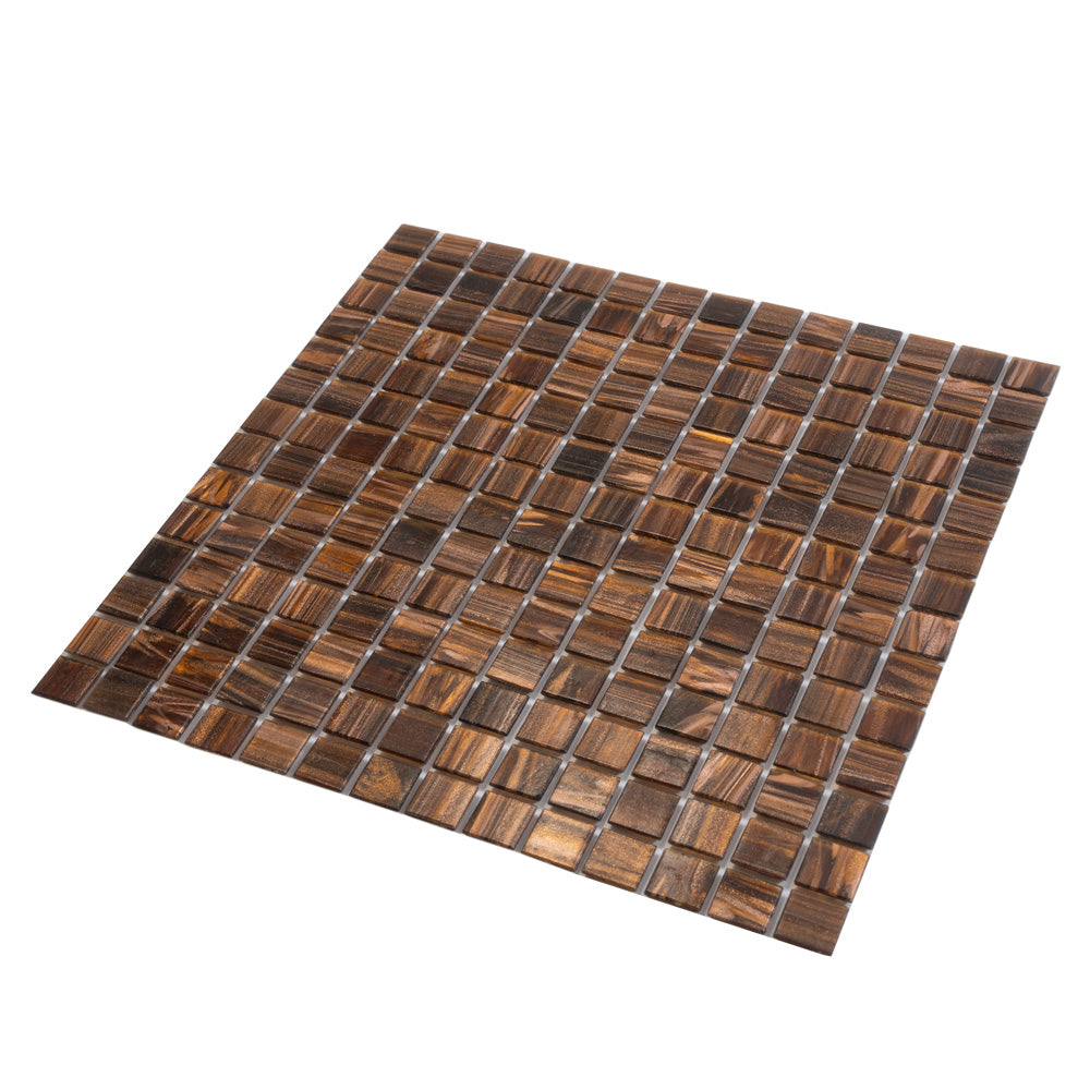 Bronze 12 x 12 Glossy Glass Mosaic Tile