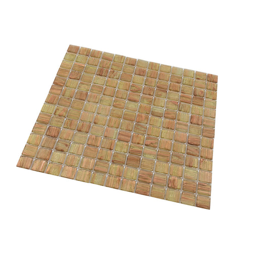 Tortilla Brown 12 x 12 Glossy Glass Mosaic Tile - Sample