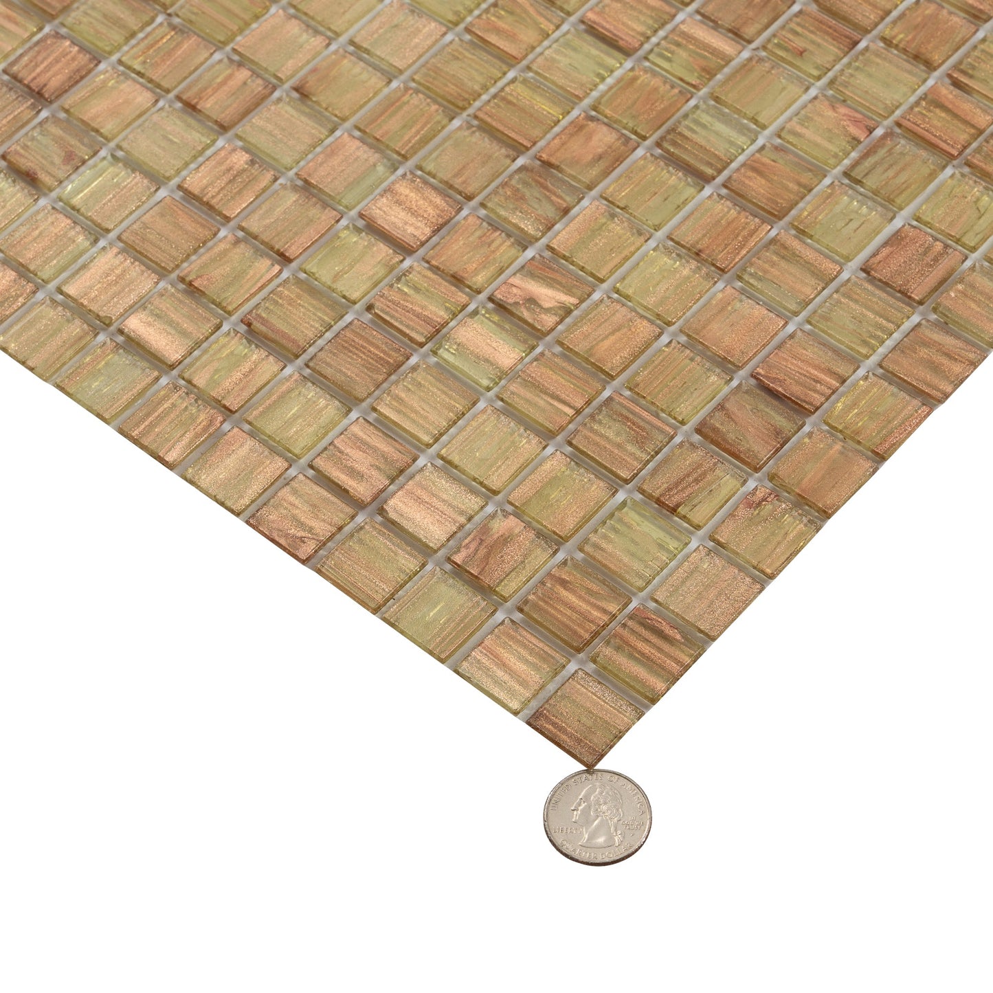 Tortilla Brown 12 x 12 Glossy Glass Mosaic Tile