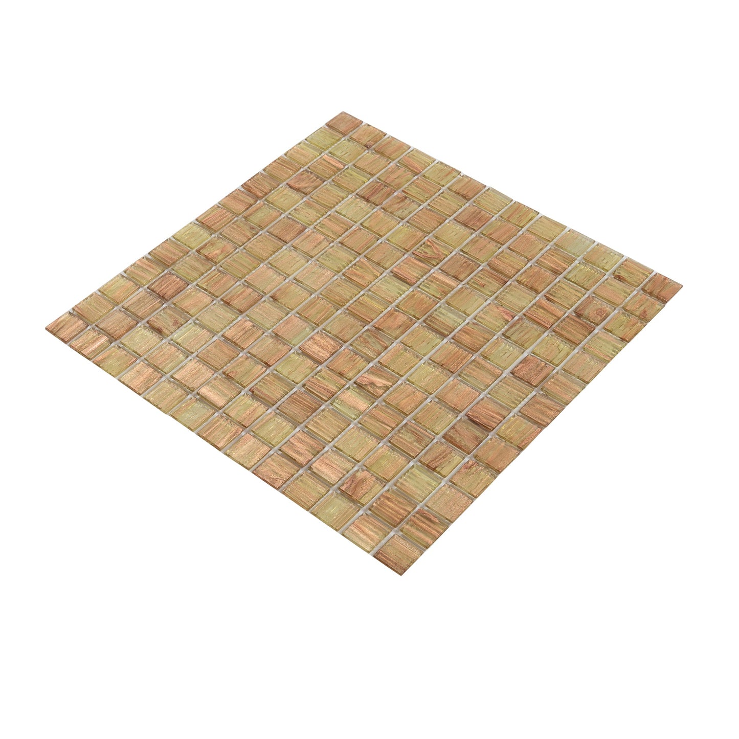 Tortilla Brown 12 x 12 Glossy Glass Mosaic Tile