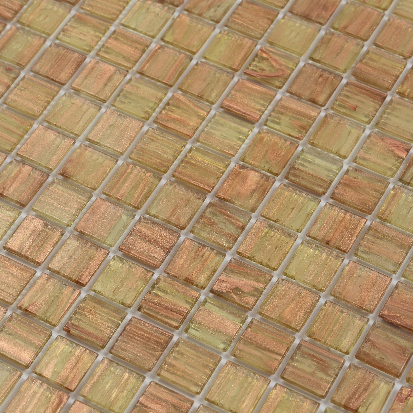 Tortilla Brown 12 x 12 Glossy Glass Mosaic Tile