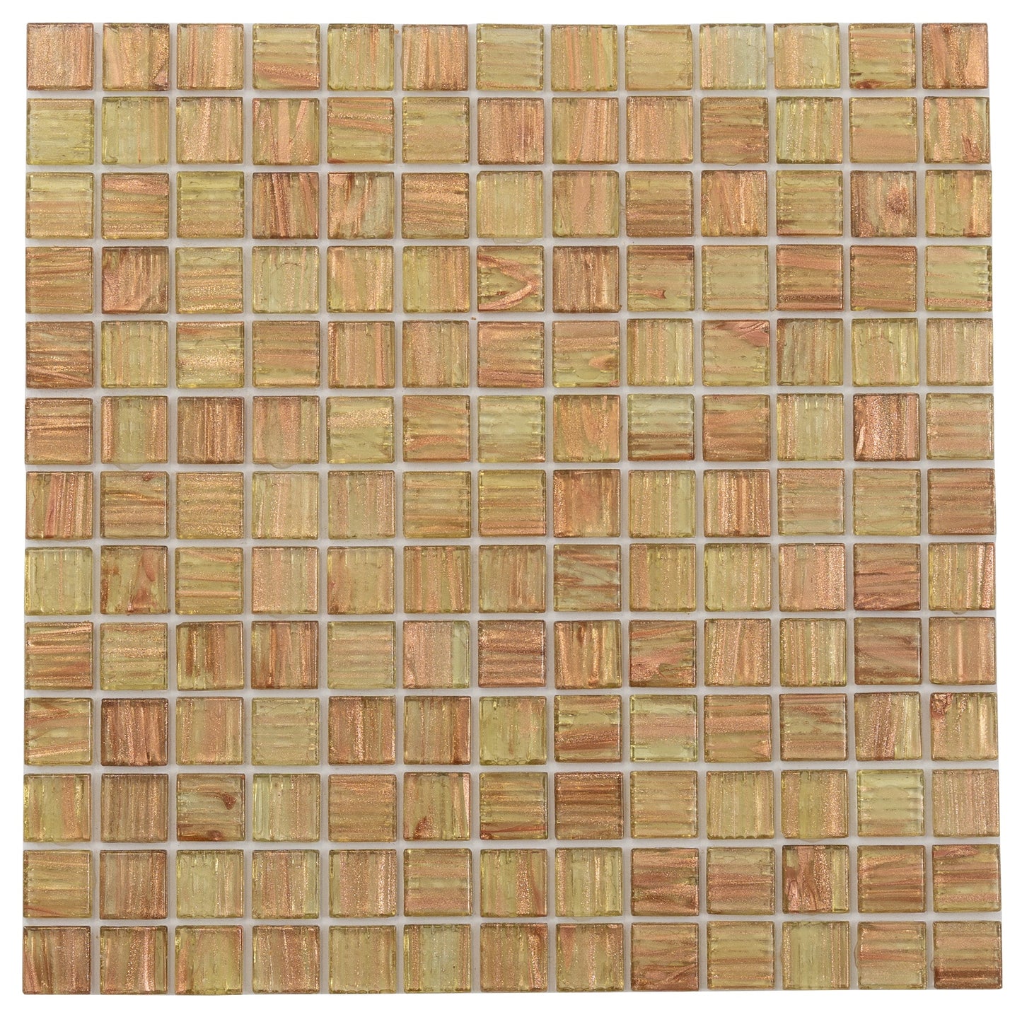 Tortilla Brown 12 x 12 Glossy Glass Mosaic Tile