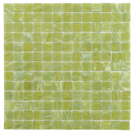 Green Lizard 12 x 12 Glossy Glass Mosaic Tile