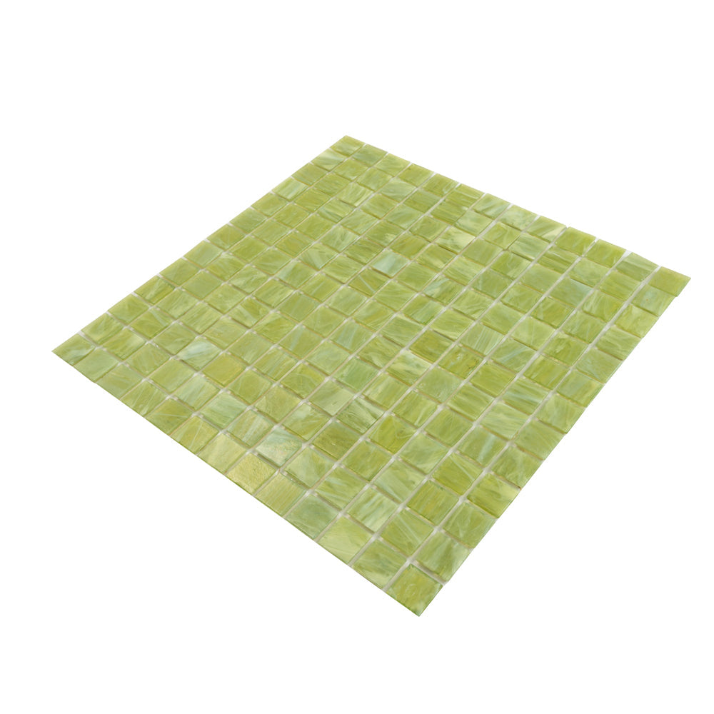 Green Lizard 12 x 12 Glossy Glass Mosaic Tile