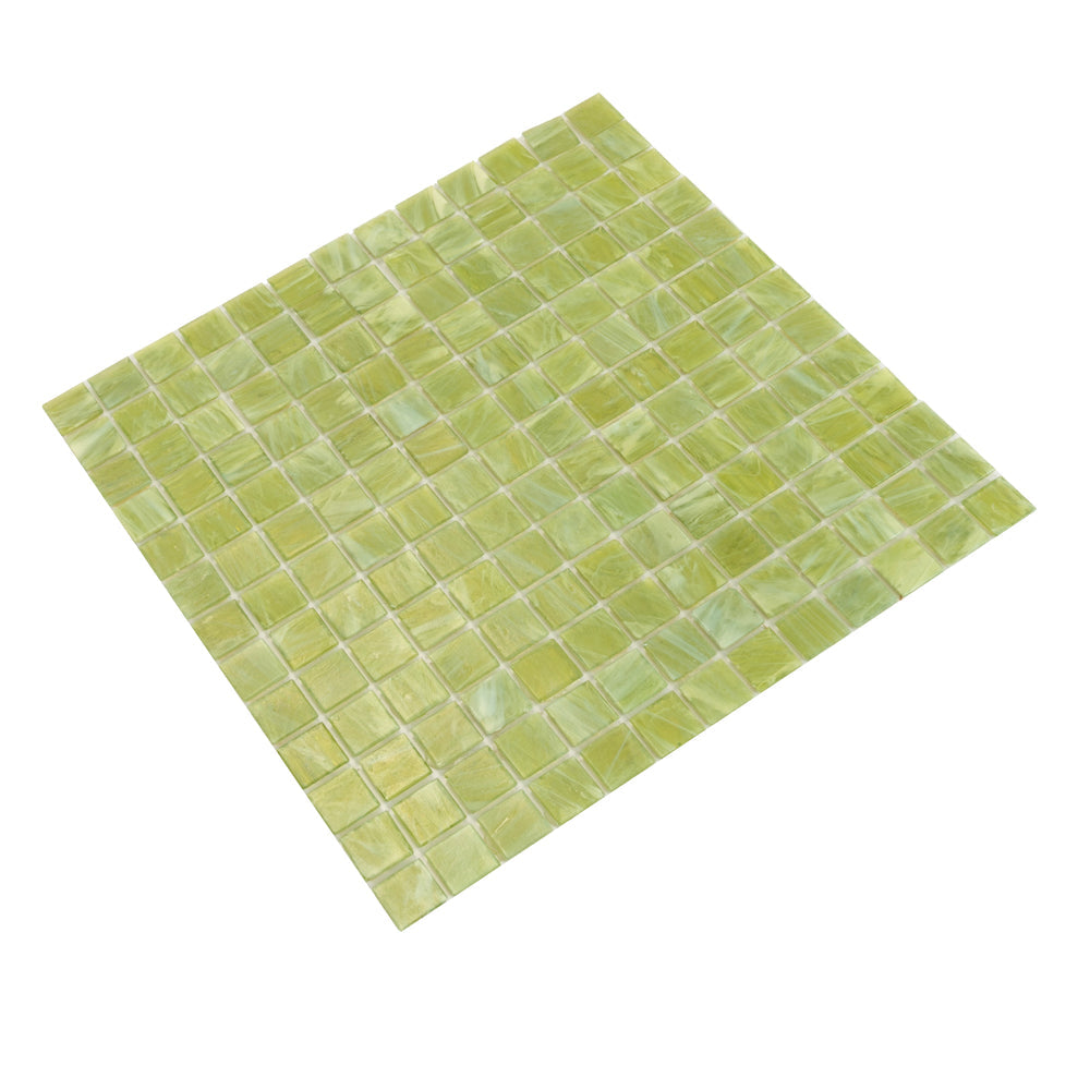 Green Lizard 12 x 12 Glossy Glass Mosaic Tile