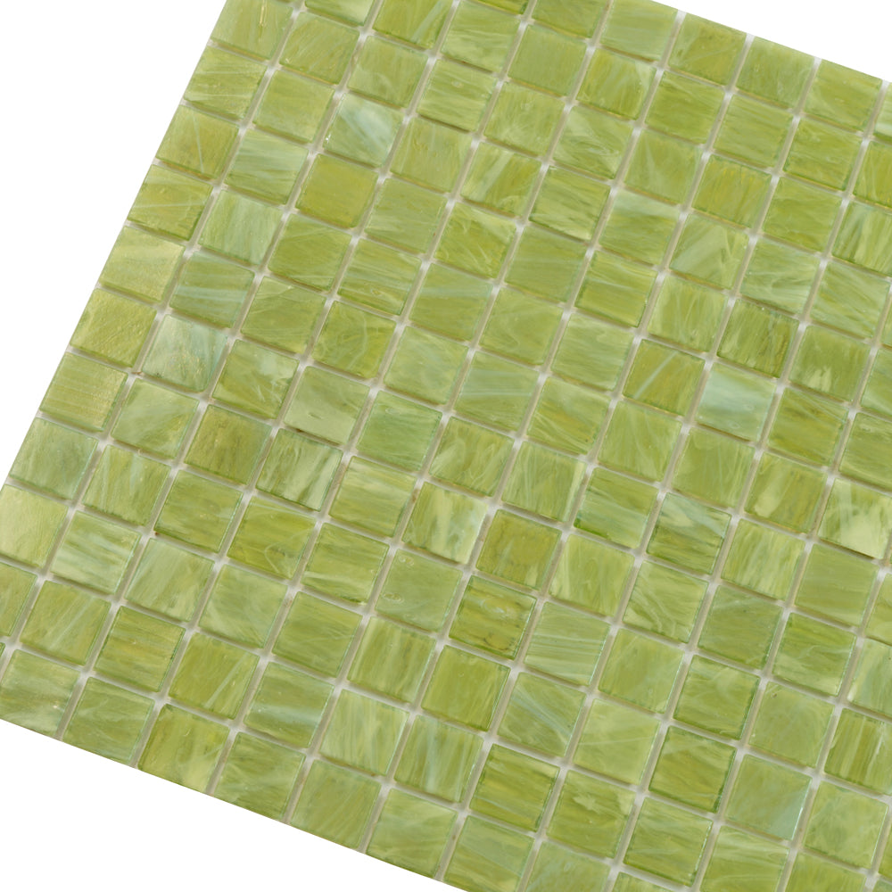 Green Lizard 12 x 12 Glossy Glass Mosaic Tile