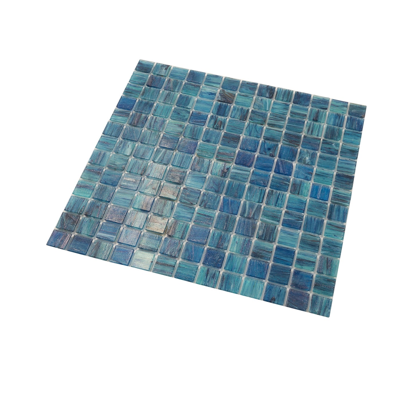 Sea Blue 12 x 12 Glossy Glass Mosaic Tile