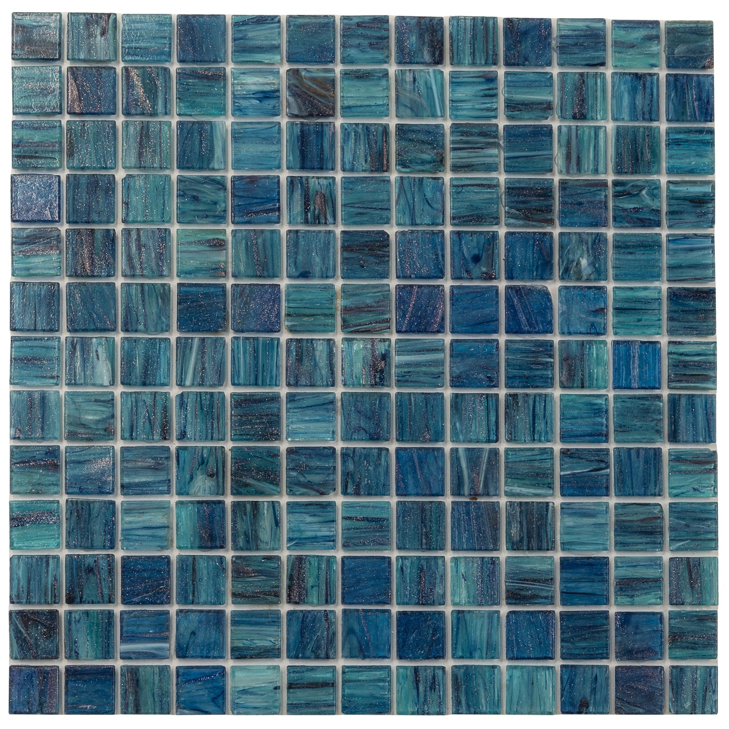 Sea Blue 12 x 12 Glossy Glass Mosaic Tile