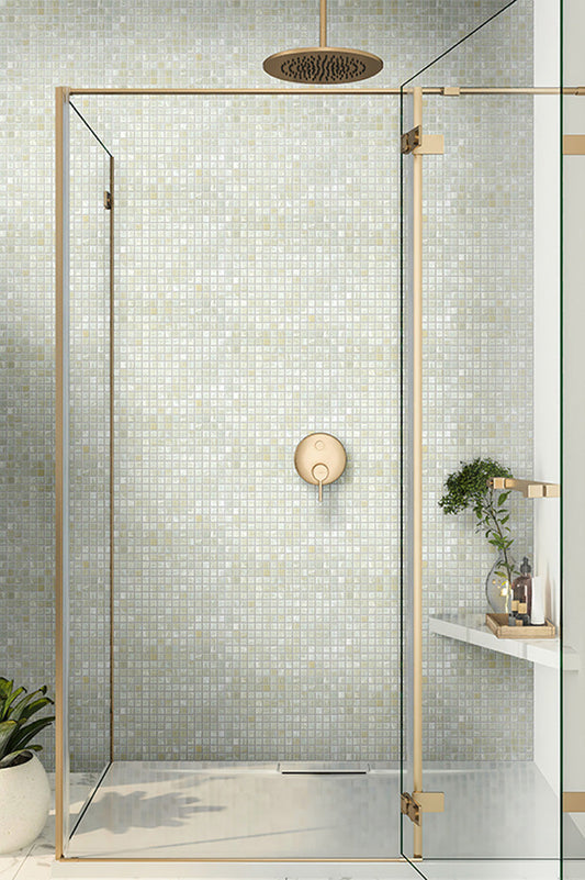 Pastel Gray 12 x 12 Glossy Glass Mosaic Tile - Sample